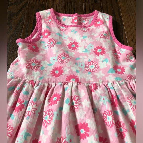 Lilly Pulitzer Girls 5 Pink Floral Textured A-Line Dress w/Lined Ruffled Skirt - Picture 4 of 12